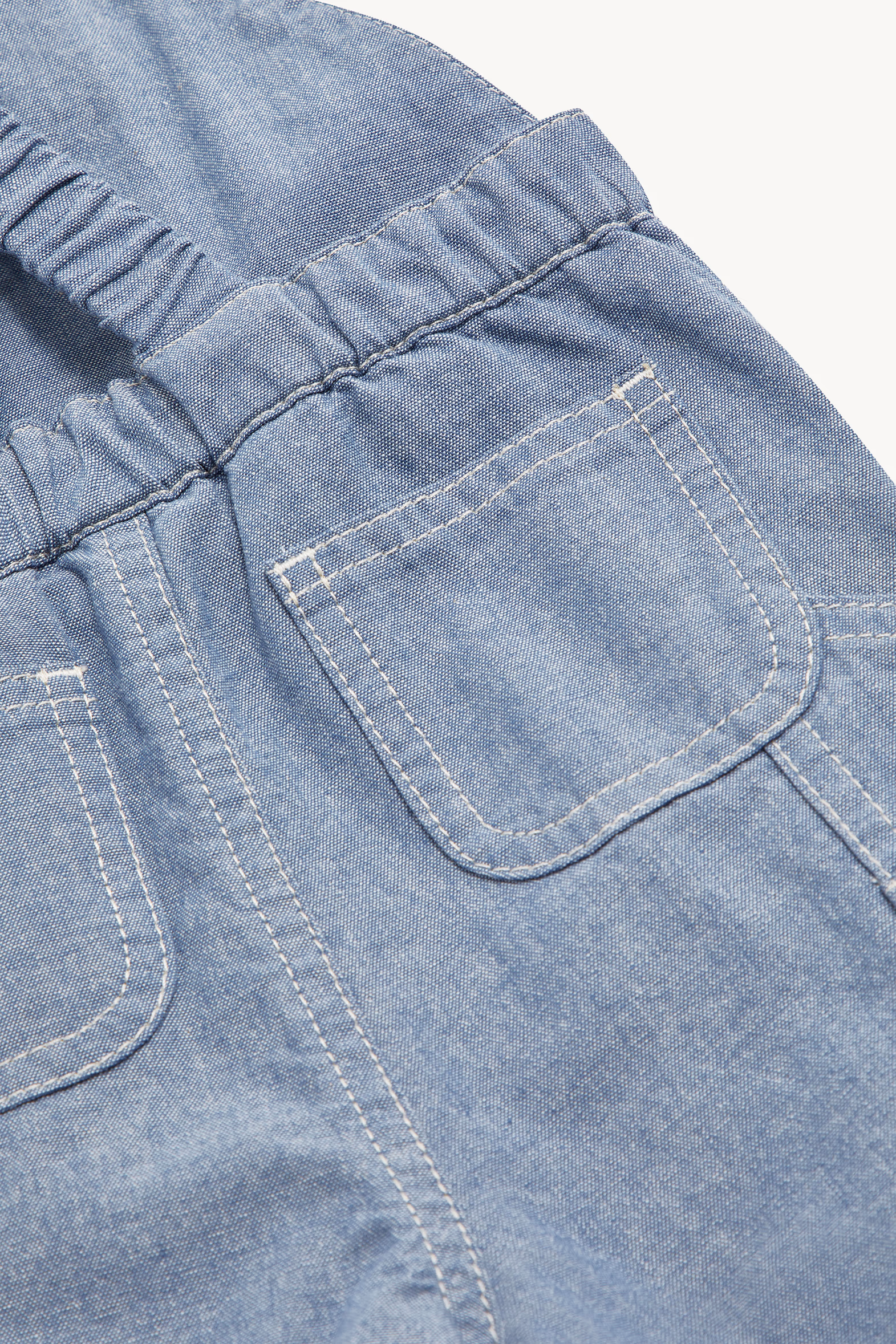 Cotton Chambray Overalls Boy Denim Blue Moncler 4
